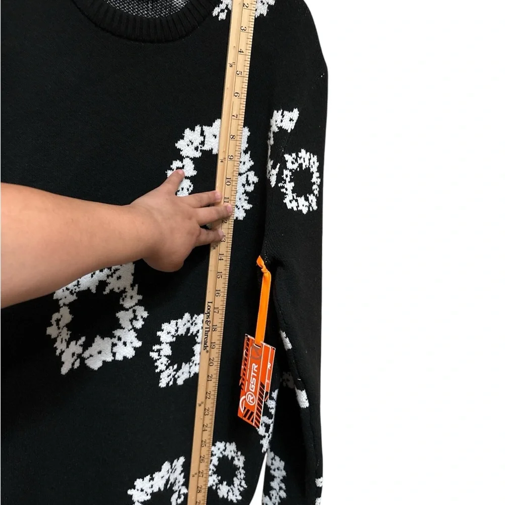 RGSTR,Floral Patterned Black Sweater,Size XL,100% Polyester,NWT